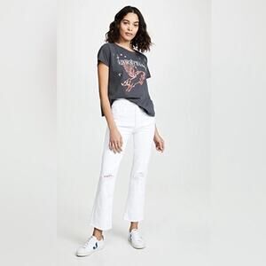 MOTHER Superior | NEW The Tripper in Almost Innocent White Distressed Jeans 25